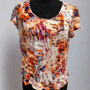 Simply Vera Vera Wang Multicolor Abstract Print Red Petite